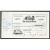 Image 1 : Nassau Bank. 1882 Unique Approval Proof Stock Certificate.