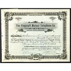 Flagstaff Mutual Telephone Co., 1907, 2 Shares I/U Stock Certificate.