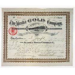 Alaska Gold Co., 1890 Stock Certificate.