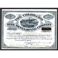 Colorado Mine Developing Co., 1880 Stock Certificate.