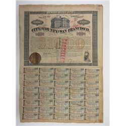 Bond of the City and County of San Francisco, 1870, $1000 Bond