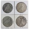 Image 2 : 4 PEACE SILVER DOLLARS