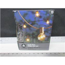 New 20 foot Clear Bulb String Light Set / great for your Patio / tested working