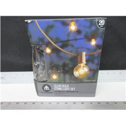 New 20 foot Clear Bulb String Light Set / great for your Patio / tested working
