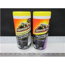 2 New Armor All Protectant & Cleaning Wipes