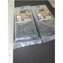 2 New 8" Heavy Duty Cable/Zipties / 2 packs of 100 each / black