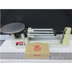 Ohaus Tripple Beam Scale with extra weights for larger weight