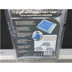 New 5 x 7 Poly Tarp reversable
