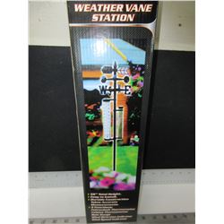 New 56" tall Weather Vane Station / 5 function / rain gauge , thermometer