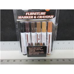 New 12 piece Furniture Touch Up Markers and crayons / cherry,mahogany
