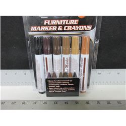 New 12 piece Furniture Touch Up Markers and crayons / cherry,mahogany