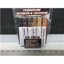New 12 piece Furniture Touch Up Markers and crayons / cherry,mahogany