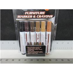 New 12 piece Furniture Touch Up Markers and crayons / cherry,mahogany