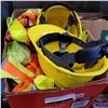 Image 2 : TWO PIECE DAKOTA HIGH VISIBILITY SUIT RAINJACKET AND NEW HELMETS ETC