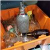 Image 2 : ORANGE TIN OF GLASS COKE BOTTLES AND SELTZER BOTTLE