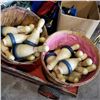 Image 2 : 2 WOOD BASKETS OF BOWLING PINS