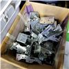 Image 2 : BOX OF JOIST BRACKETS AND CORNER BRACES AND GREEN BAG OIF NEW HANDLES