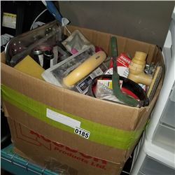 LARGE BOX OF PAINTING SUPPLIES