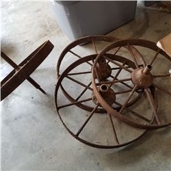 4 VINTAGE IRON WHEELS