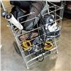Image 2 : 2 TENNIST RAQUETS, AND METAL 2-WHEEL SHOPPING CART W/ 2 PAIRS OF ROLLERS