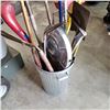 Image 2 : GARBAGE CAN W/ GARDEN TOOLS