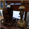Image 2 : 2 ANTIQUE COFFEE LAMPS - 1 BURL