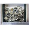 Image 2 : 3 STERLING BANGLES AND TRAY OF STERLING ETC JEWELERY