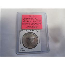 1967 CANADIAN SILVER DOLLAR CANADIAN CENTENNIAL .800 SILVER