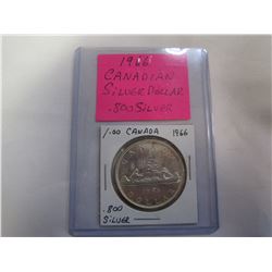 1966 CANADIAN SILVER DOLLAR .800 SILVER