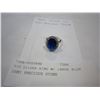 Image 1 : 925 SILVER RING W/ LARGE BLUE SEMI PRECIOUS STONE
