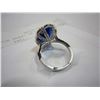 Image 2 : 925 SILVER RING W/ LARGE BLUE SEMI PRECIOUS STONE