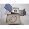 Image 1 : STERLING DIOPSIDE LADIES RING MISSING STONES AND LADIES ROSE GOLD EARRINGS