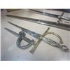 Image 2 : LOT OF 4 SWORDS, HANDMADE KNIFE, AND SMALL NARNIA SHIELD IN BOX