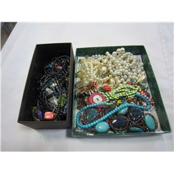 2 CASES OF PEARL, MAGNETIC, AND BEAD JEWELERY