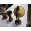 Image 3 : CAST IRON PLANTER, GLOBE, AND LANTERN