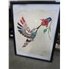 Image 1 : HUMMINGBIRD AND FLOWER SIGNED TALLIE 1991