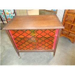 VINTAGE ROLLING CABINET W/ LIGHTS