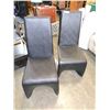 Image 1 : PAIR OF ASHLEY MODERN BLACK LEATHER SIDE CHAIRS RETAIL $249 EACH