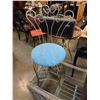 Image 1 : VINTAGE METAL BLUE SEAT VANITY CHAIR