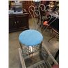 Image 2 : VINTAGE METAL BLUE SEAT VANITY CHAIR