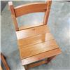 Image 3 : PAIR OF RECLAIMED WOOD WORKS PINE STOOLS