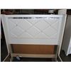 Image 2 : ASHLEY FLOOR MODEL WHITE DOUBLE SIZE PLATFORM BEDFRAME AND PAIR OF 2 DRAWER NIGHTSTANDS, RETAIL $189