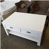 Image 1 : WHITE PAINTED COFFEE TABLE W/ STORAGE DRAWERS