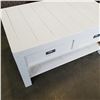 Image 2 : WHITE PAINTED COFFEE TABLE W/ STORAGE DRAWERS