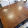 Image 2 : ASHLEY FLOOR MODEL DARK FINISH DINING TABLE WITH 6 UPHOLSTERED CHAIRS RETAIL $2560