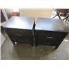Image 1 : PAIR OF ASHLEY 2 DRAWER DARK FINISH MODERN NIGHTSTANDS, RETAIL $189 EACH
