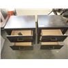 Image 2 : PAIR OF ASHLEY 2 DRAWER DARK FINISH MODERN NIGHTSTANDS, RETAIL $189 EACH