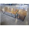 Image 1 : ASHLEY FLOOR MODEL 2 PIECE WOOD TOP MODERN COFFEE AND ENDTABLE SET, RETAIL $899