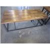 Image 3 : ASHLEY FLOOR MODEL 2 PIECE WOOD TOP MODERN COFFEE AND ENDTABLE SET, RETAIL $899