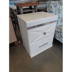 ASHLEY FLOOR MODEL 2 DRAWER WHITE NIGHTSTAND, RETAIL $249